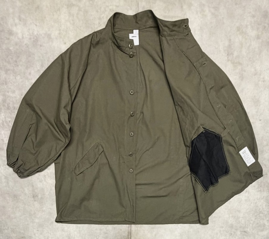 画像3: ODDMENT "BIG TACTICAL SHIRT" 解体再構築 リップストップ ハーフコート カーキ (REMAKE)