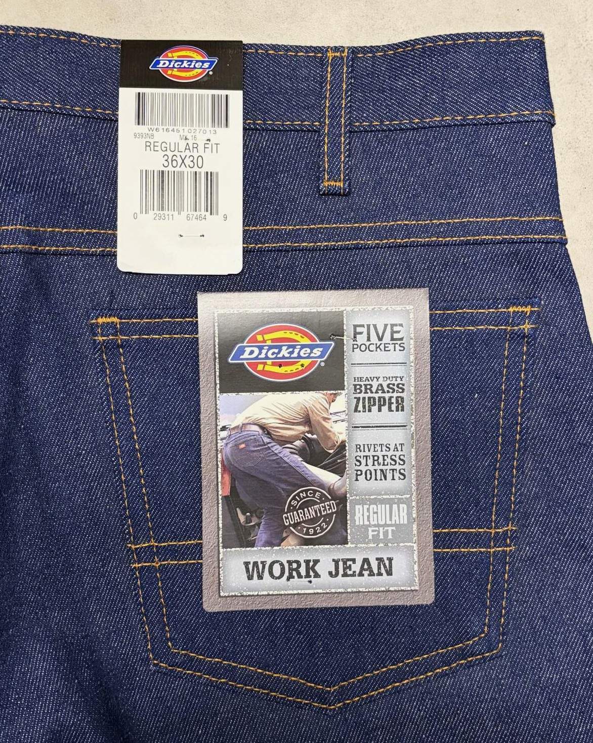 画像4: USA規格 DICKIES "FIVE POCKET WORK JEAN" リジッドデニム インディゴ W36L30 (DEADSTOCK)