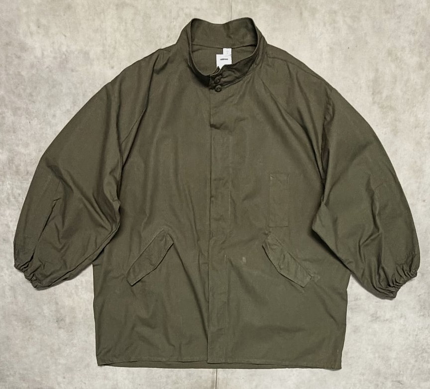 画像1: ODDMENT "BIG TACTICAL SHIRT" 解体再構築 リップストップ ハーフコート カーキ (REMAKE)
