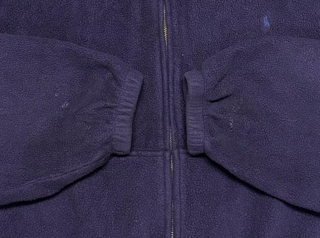画像: 80'S RALPH LAUREN 三角タグ チンスト付き フリース ドリズラージャケット ネイビー USA製 (VINTAGE)