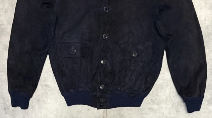 画像: ZANELLA ヌバックレザー バルスタージャケット ダークネイビー (VINTAGE)