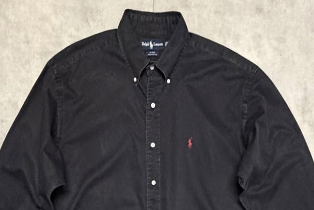 画像: 90'S RALPH LAUREN "BLAKE" ポプリン BDシャツ ブラック (VINTAGE)