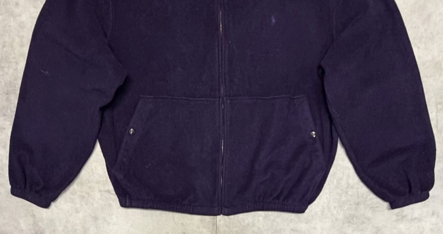 画像: 80'S RALPH LAUREN 三角タグ チンスト付き フリース ドリズラージャケット ネイビー USA製 (VINTAGE)
