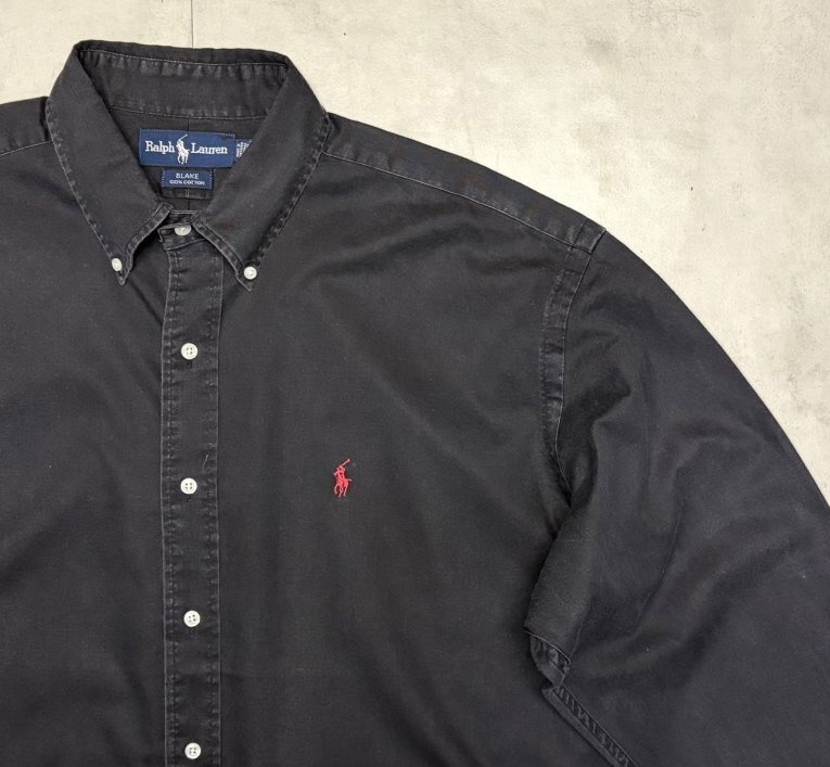 画像: 90'S RALPH LAUREN "BLAKE" ポプリン BDシャツ ブラック (VINTAGE)