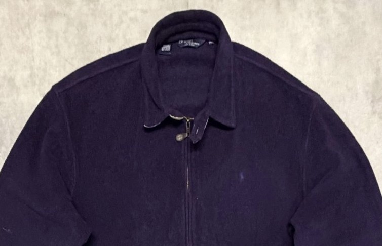 画像: 80'S RALPH LAUREN 三角タグ チンスト付き フリース ドリズラージャケット ネイビー USA製 (VINTAGE)