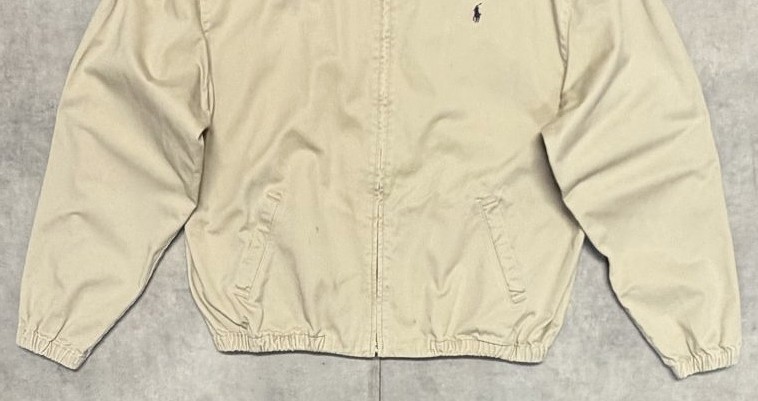 画像: 80'S RALPH LAUREN 三角タグ チンスト付き コットン ドリズラージャケット ベージュ USA製 (VINTAGE)