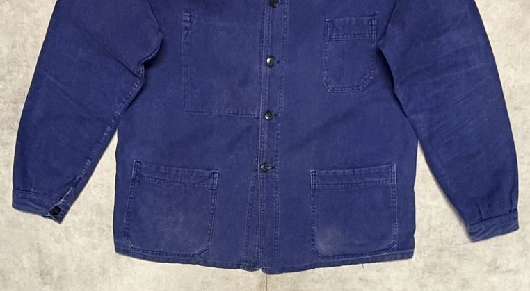 画像: 60'S CANALS フレンチワーク ワークジャケット カバーオール ブルー (VINTAGE)
