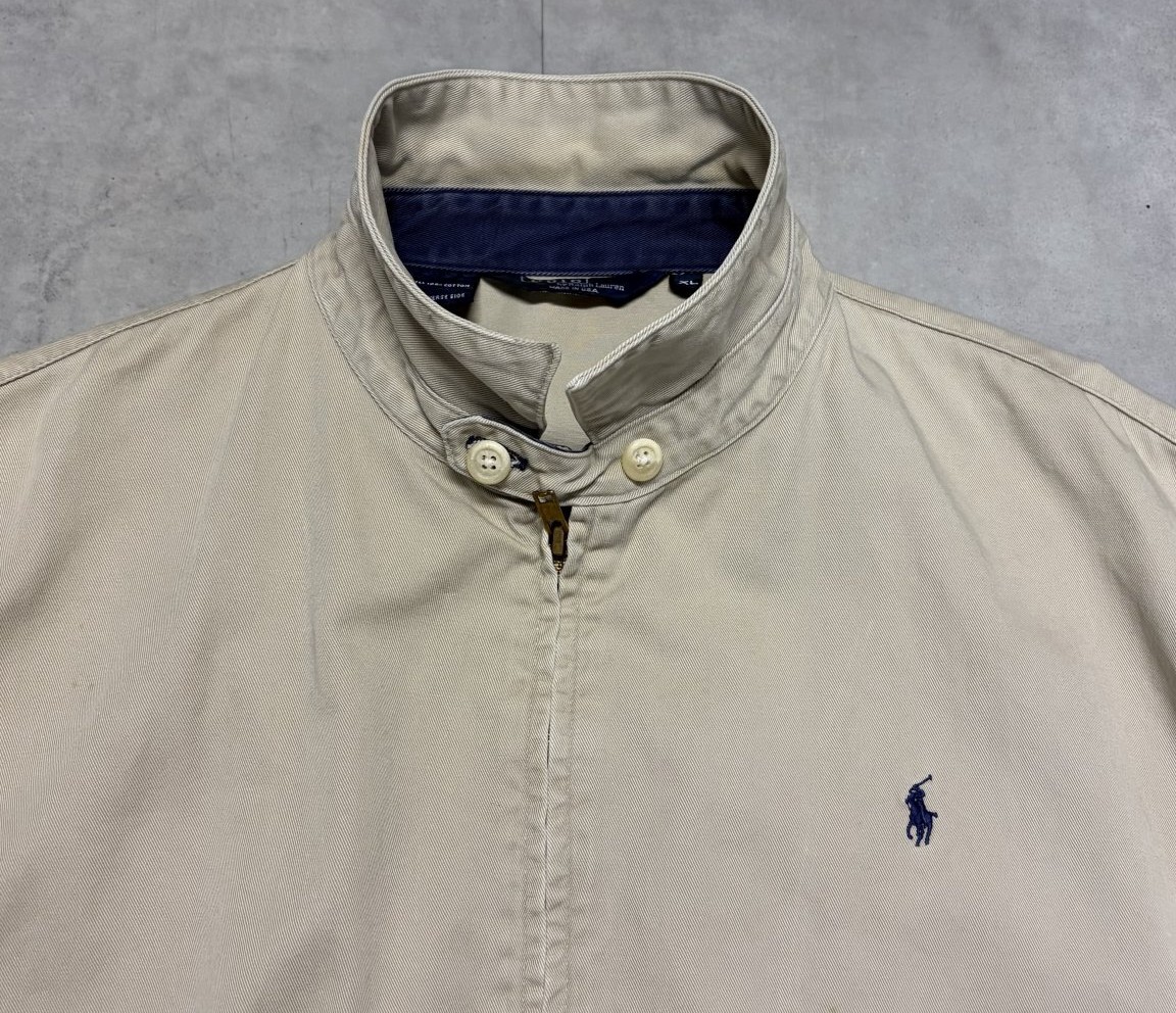 画像3: 80'S RALPH LAUREN 三角タグ チンスト付き コットン ドリズラージャケット ベージュ USA製 (VINTAGE)