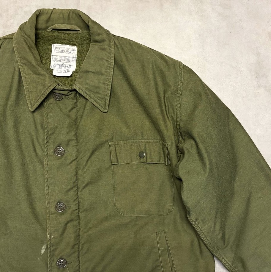 画像3: 80'S アメリカ軍 US NAVY "A-2" デッキジャケット ミリタリーグリーン (VINTAGE)