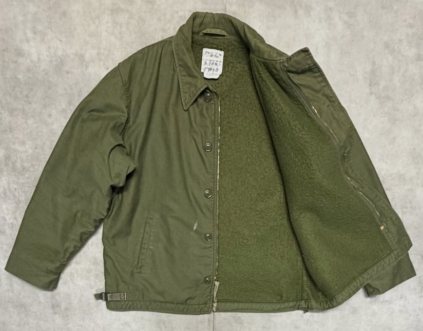画像4: 80'S アメリカ軍 US NAVY "A-2" デッキジャケット ミリタリーグリーン (VINTAGE)